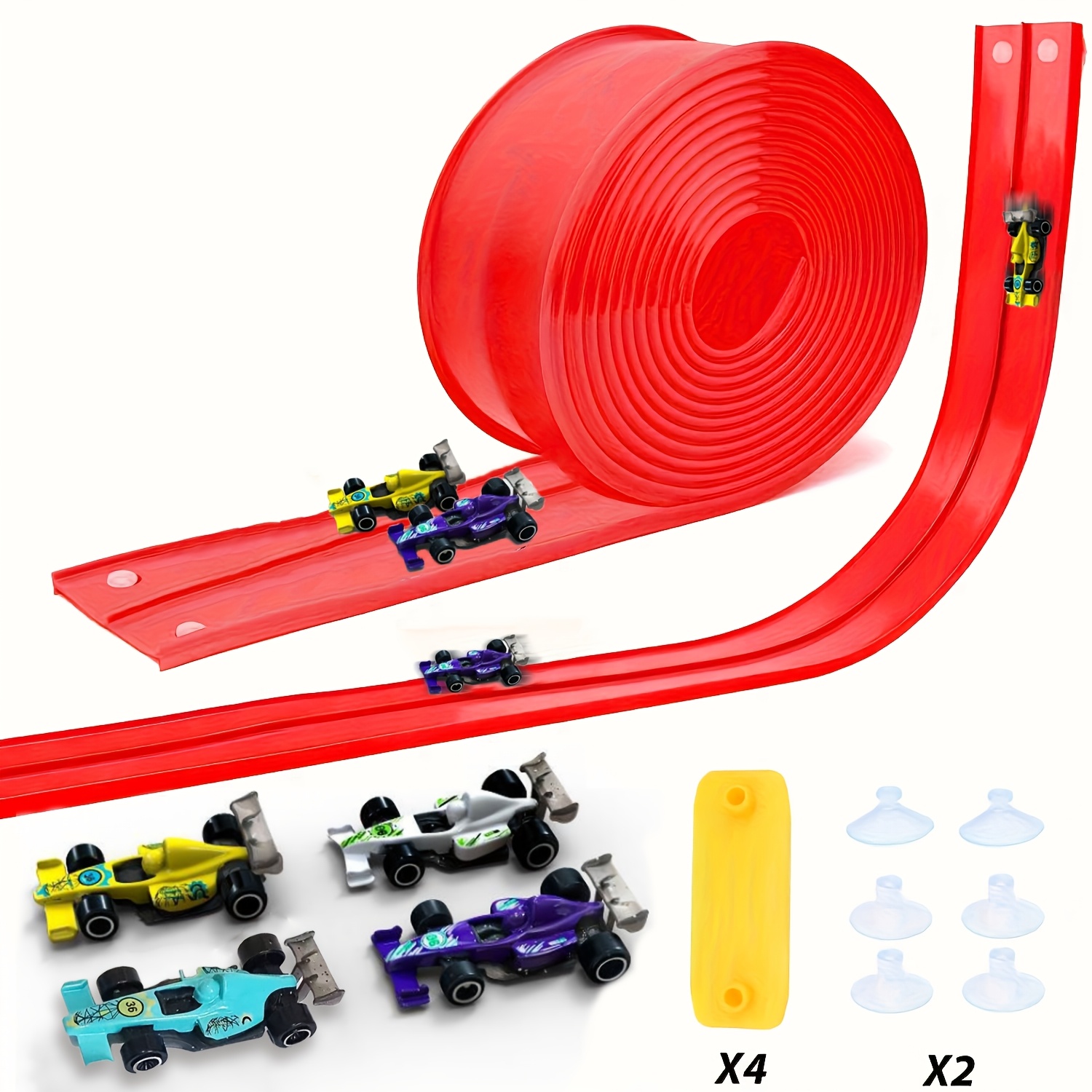 Kids Educational Device - Elastyczny, giętki tor wyścigowy 4m, zestaw