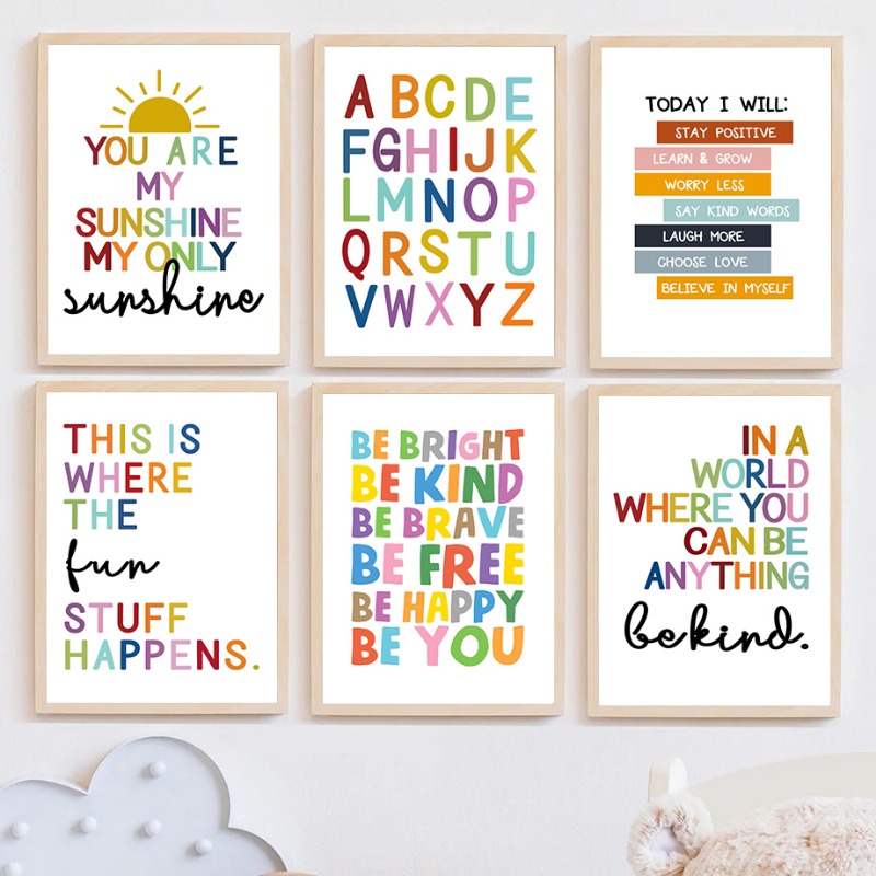 Kids Education Picture - Plakat edukacyjny dla dzieci: alfabet, cyfry,
