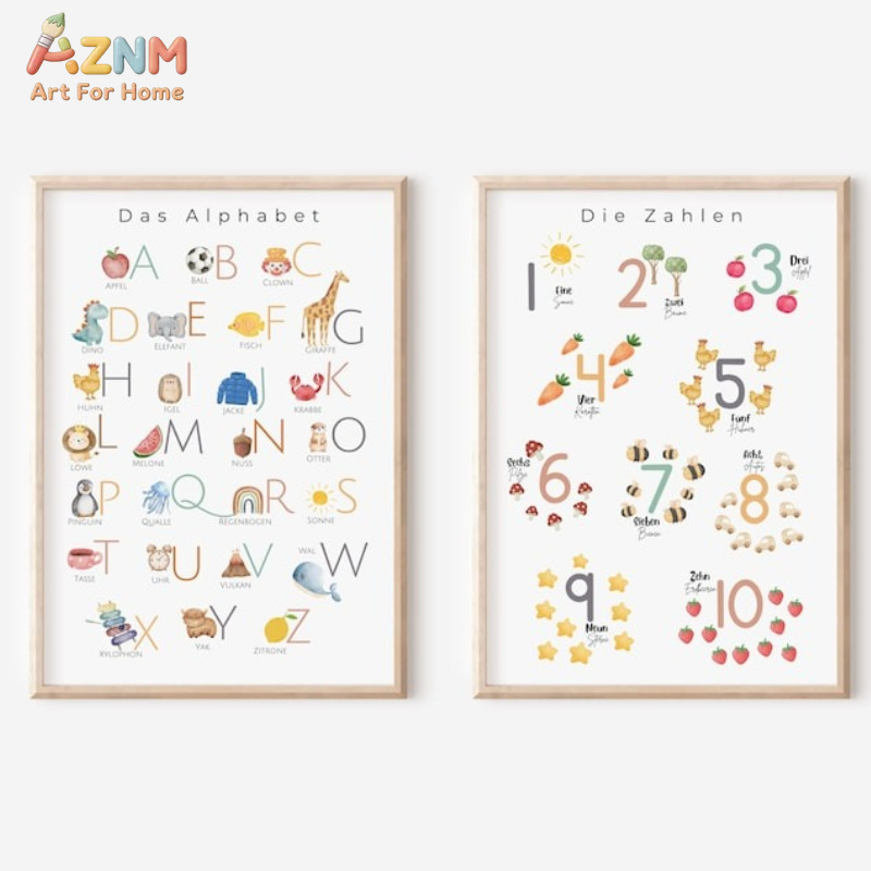 AZNM Niemiecki Alfabet i Cyfry – Kids Education Alphabet Numbers recenzja i cena