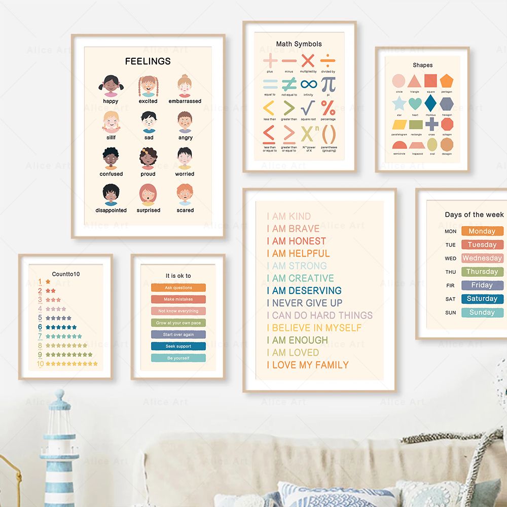 Boho Dekoracja Ścienna z Numer – Kids Education Alphabet Numbers recenzja i cena